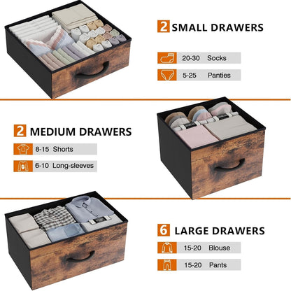 10 Drawer Dresser Fabric Closet Storage Tower Organizer Unit Bedroom