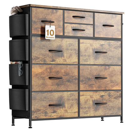 10 Drawer Dresser Fabric Closet Storage Tower Organizer Unit Bedroom