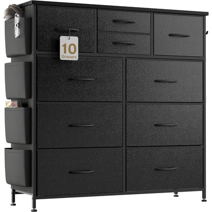 10 Drawer Dresser Fabric Closet Storage Tower Organizer Unit Bedroom