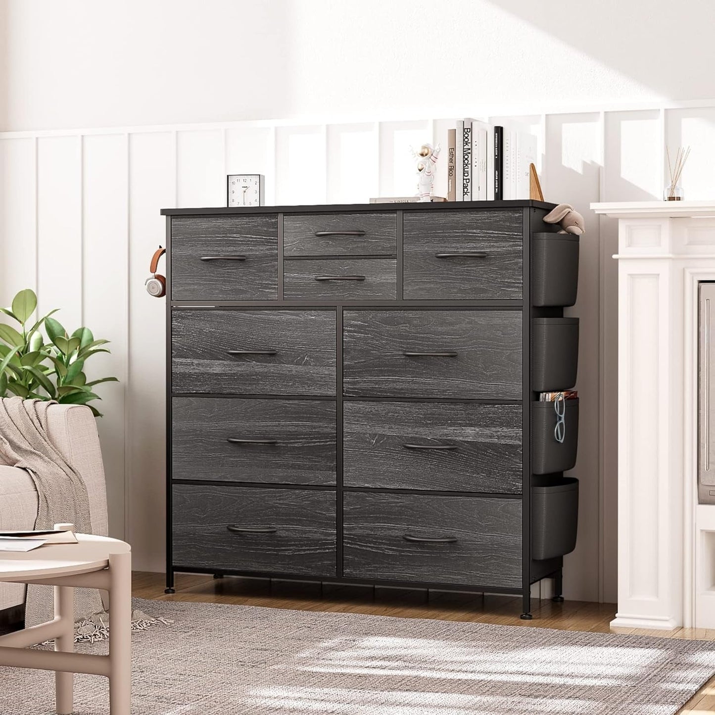 10 Drawer Dresser Fabric Closet Storage Tower Organizer Unit Bedroom