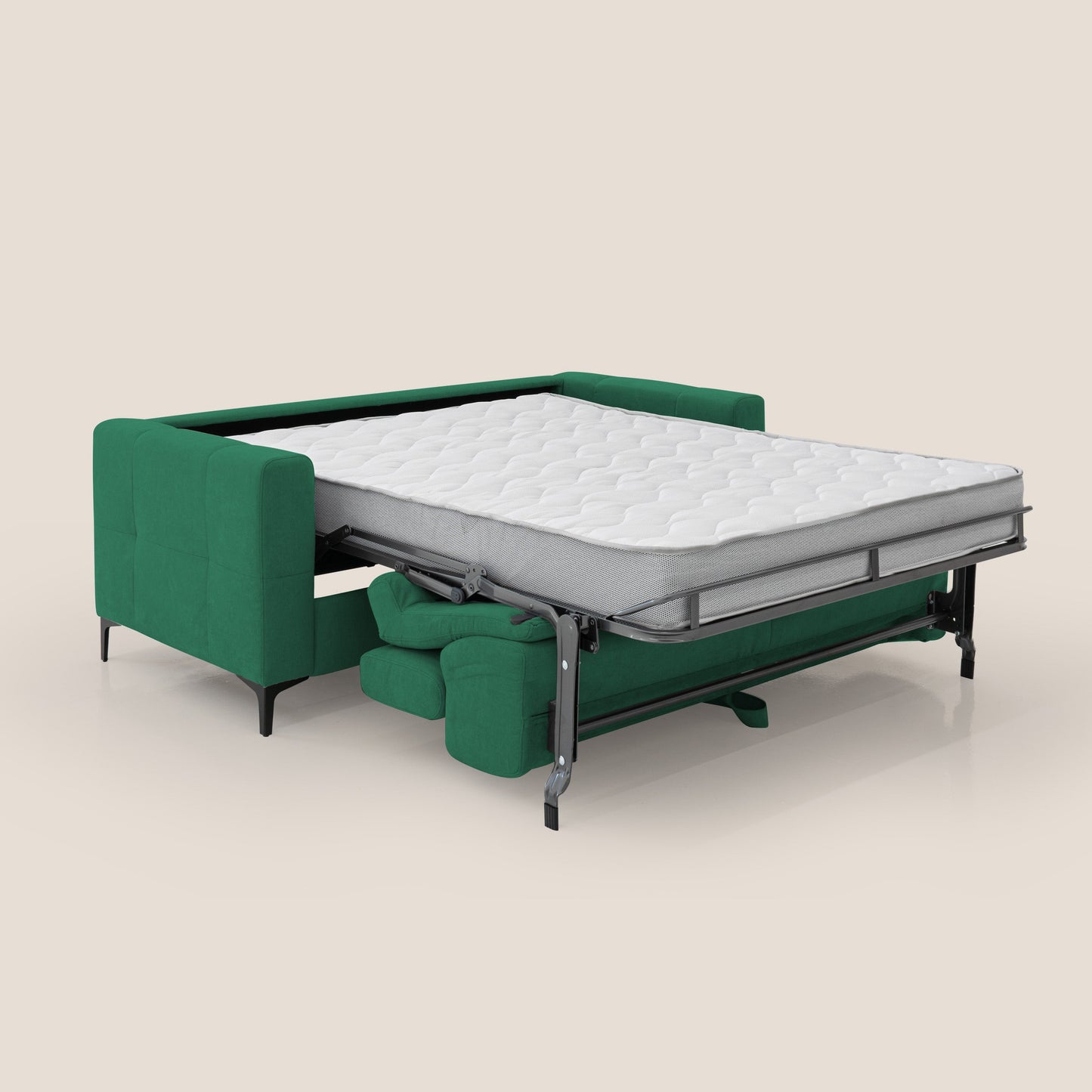 Gardenia divano letto materasso alto 18 cm con poggiatesta reclinabili e rivestimento impermeabile T02 verde