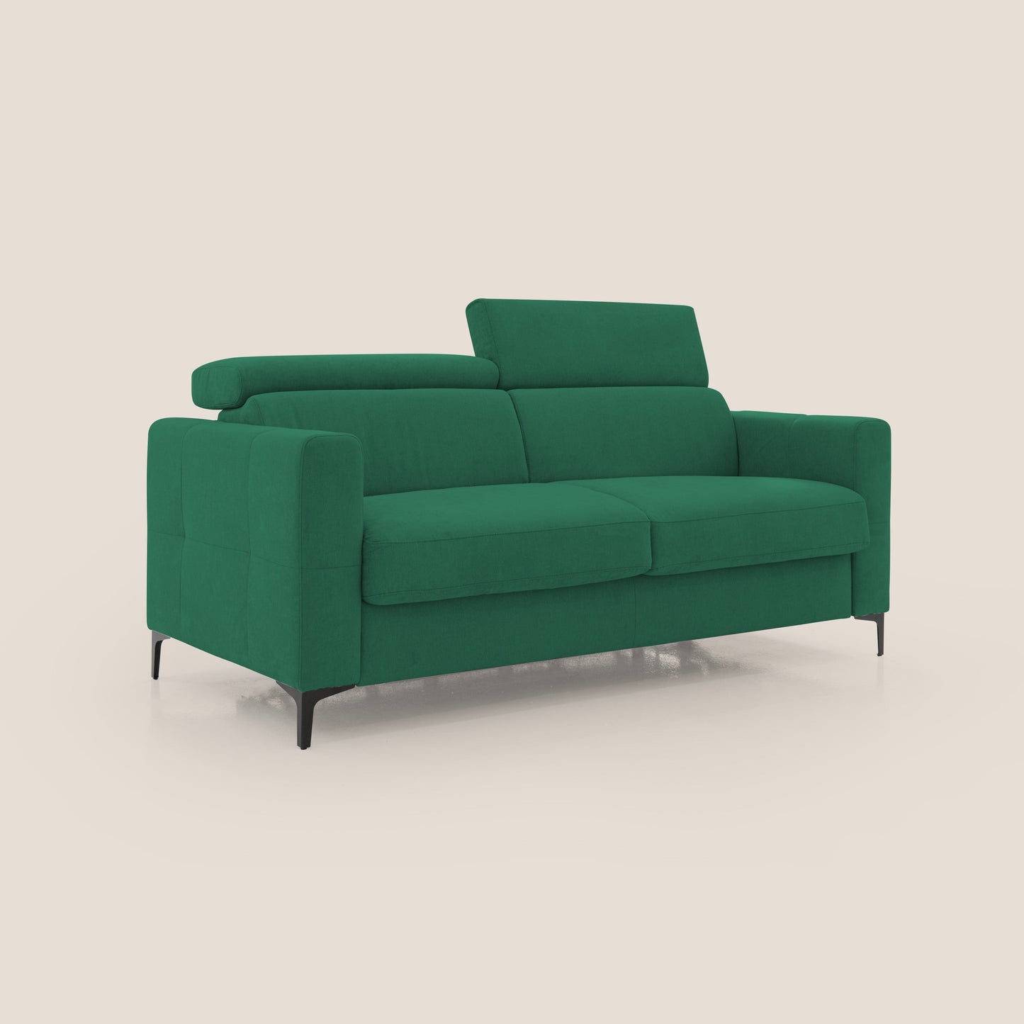 Gardenia divano letto materasso alto 18 cm con poggiatesta reclinabili e rivestimento impermeabile T02 verde