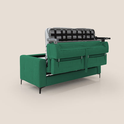 Gardenia divano letto materasso alto 18 cm con poggiatesta reclinabili e rivestimento impermeabile T02 verde