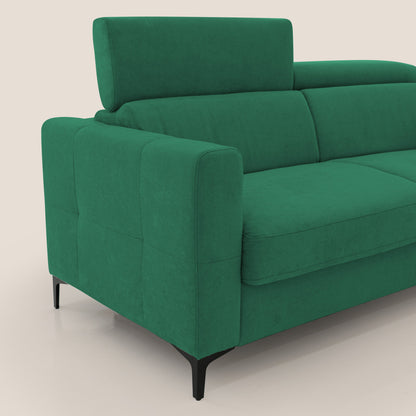Gardenia divano letto materasso alto 18 cm con poggiatesta reclinabili e rivestimento impermeabile T02 verde