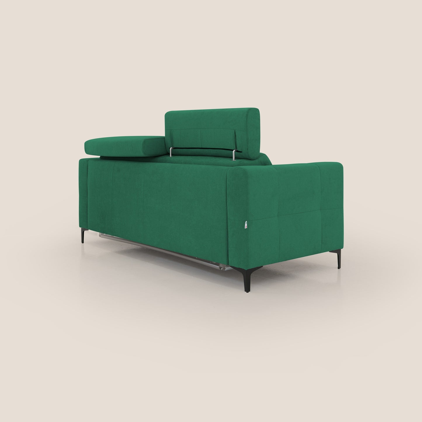 Gardenia divano letto materasso alto 18 cm con poggiatesta reclinabili e rivestimento impermeabile T02 verde