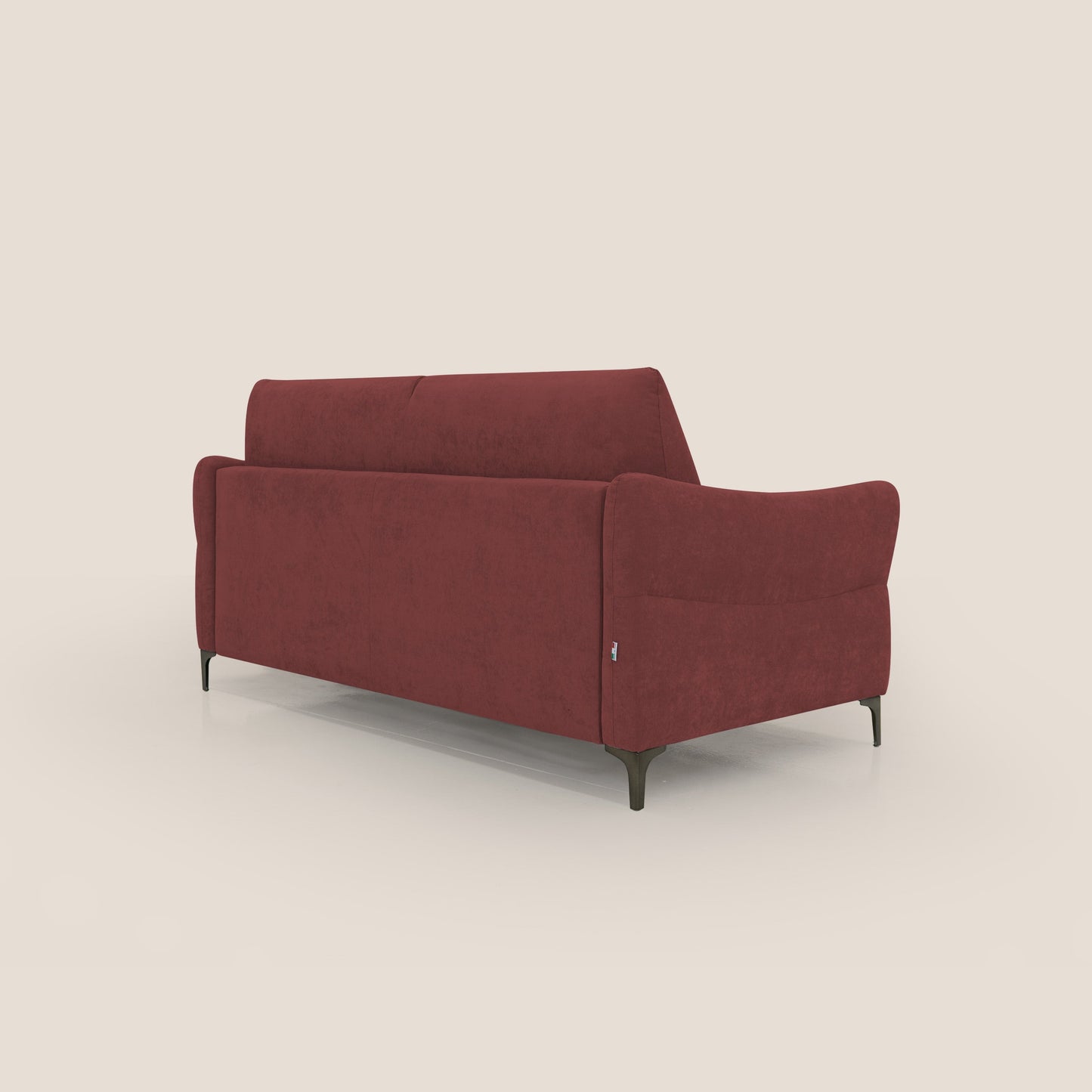 Dalia divano letto con materasso H18 cm e piedi alti in raffinato tessuto smacchiabile T17 rosso