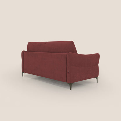 Dalia divano letto con materasso H18 cm e piedi alti in raffinato tessuto smacchiabile T17 rosso