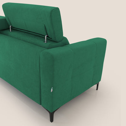 Gardenia divano letto materasso alto 18 cm con poggiatesta reclinabili e rivestimento impermeabile T02 verde