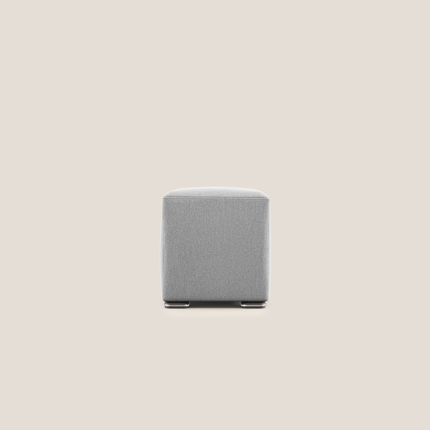 Pouf Cube in tessuto morbido smacchiabile T05 grigio