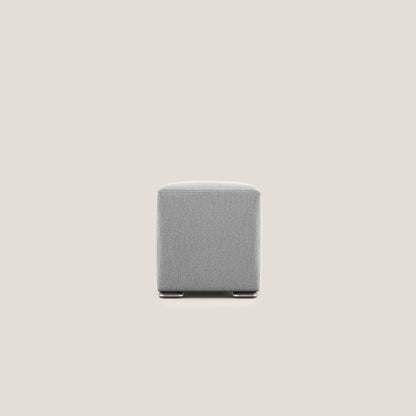 Pouf Cube in tessuto morbido smacchiabile T05 grigio