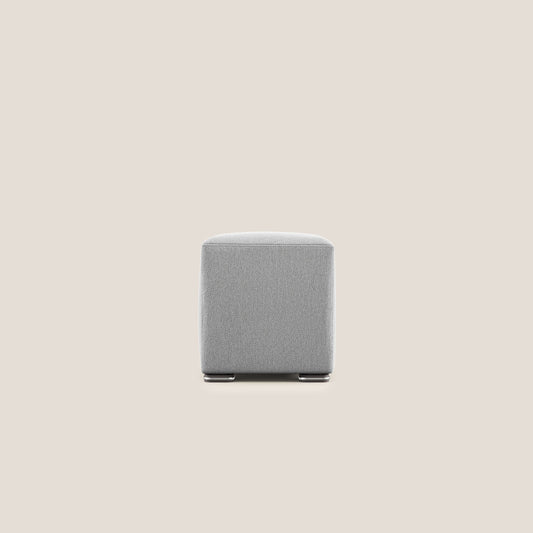 Pouf Cube in tessuto morbido smacchiabile T05 grigio