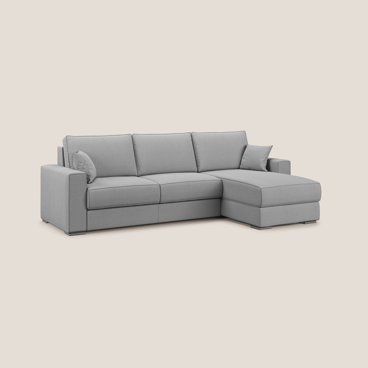 Dream Divano letto angolare in tessuto smacchiabile T05 grigio 