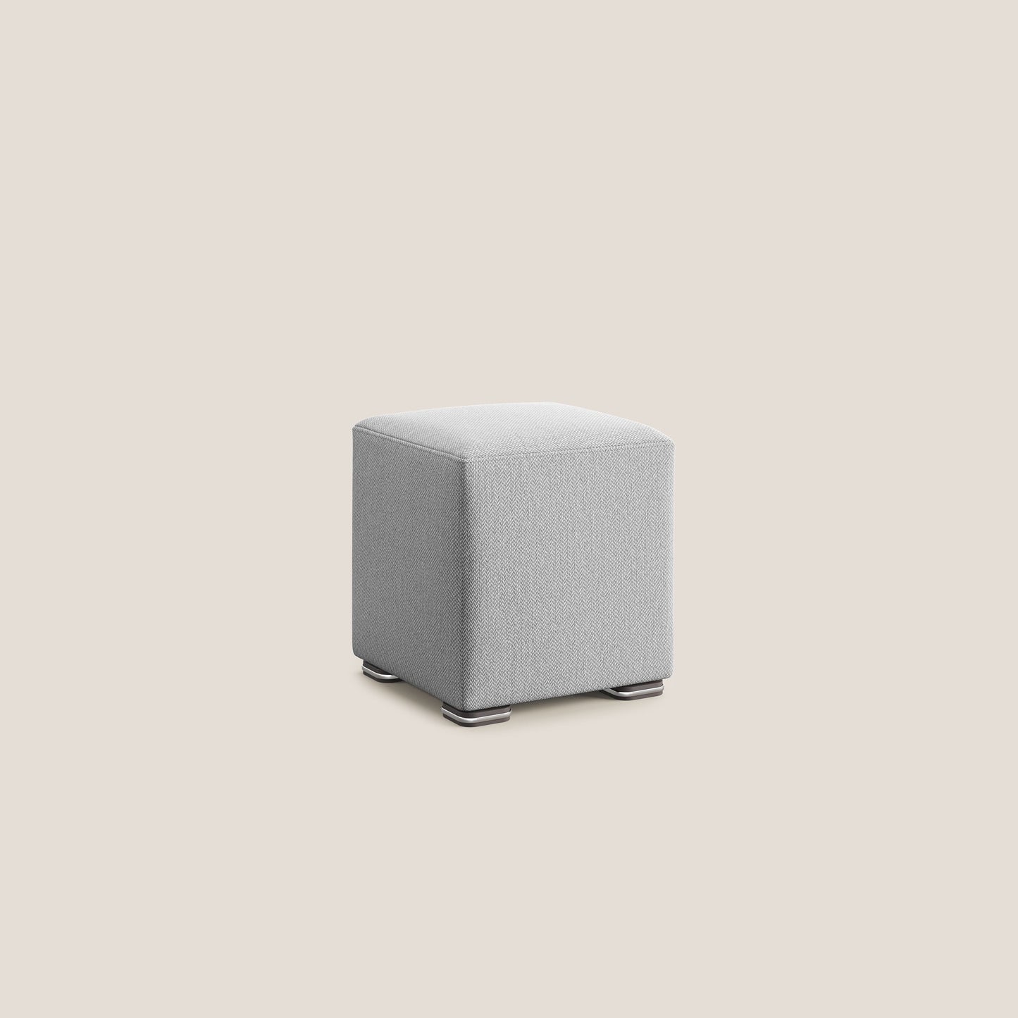 Pouf Cube in tessuto morbido smacchiabile T05 grigio