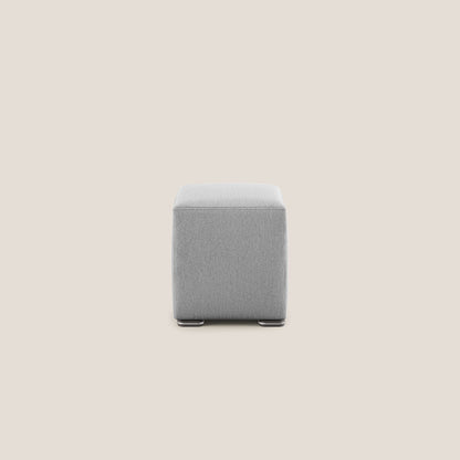 Pouf Cube in tessuto morbido smacchiabile T05 grigio