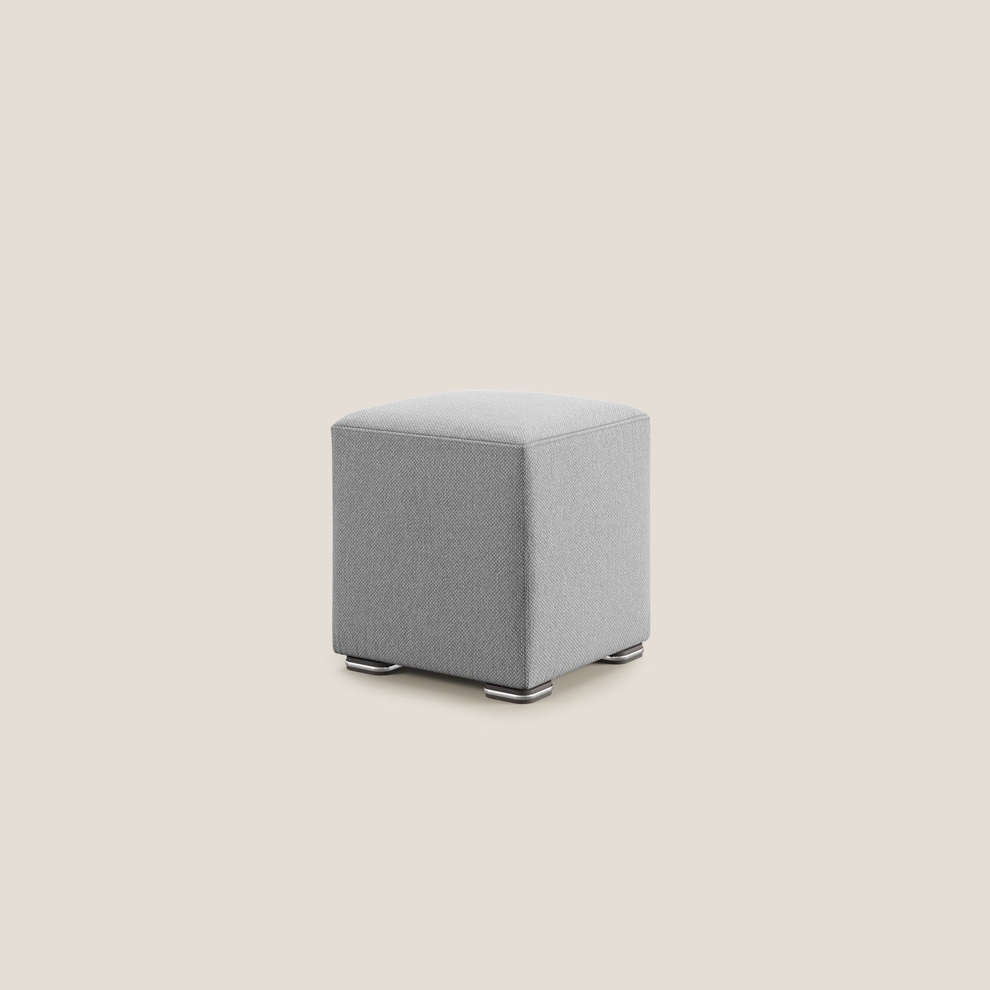 Pouf Cube in tessuto morbido smacchiabile T05 grigio