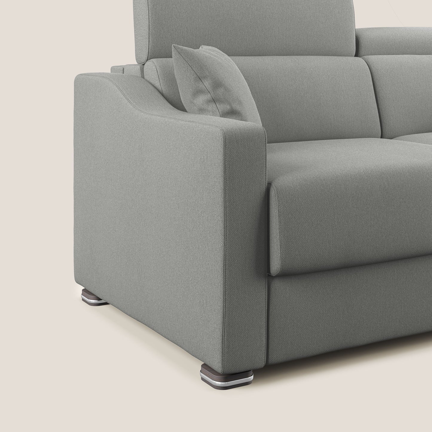 Amber divano letto angolare in tessuto smacchiabile T05 grigio