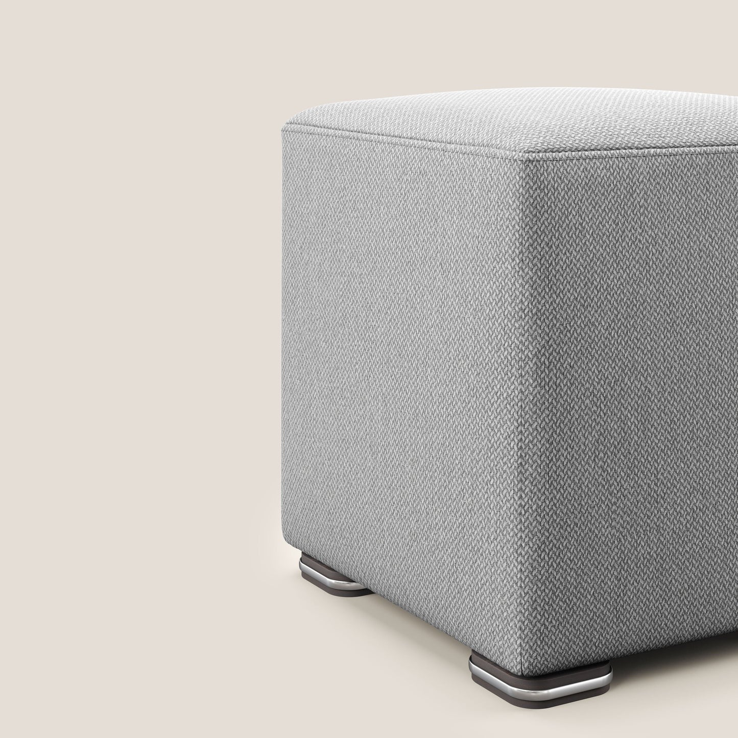Pouf Cube in tessuto morbido smacchiabile T05 grigio