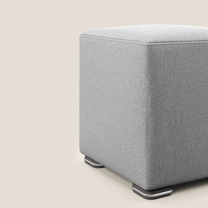 Pouf Cube in tessuto morbido smacchiabile T05 grigio