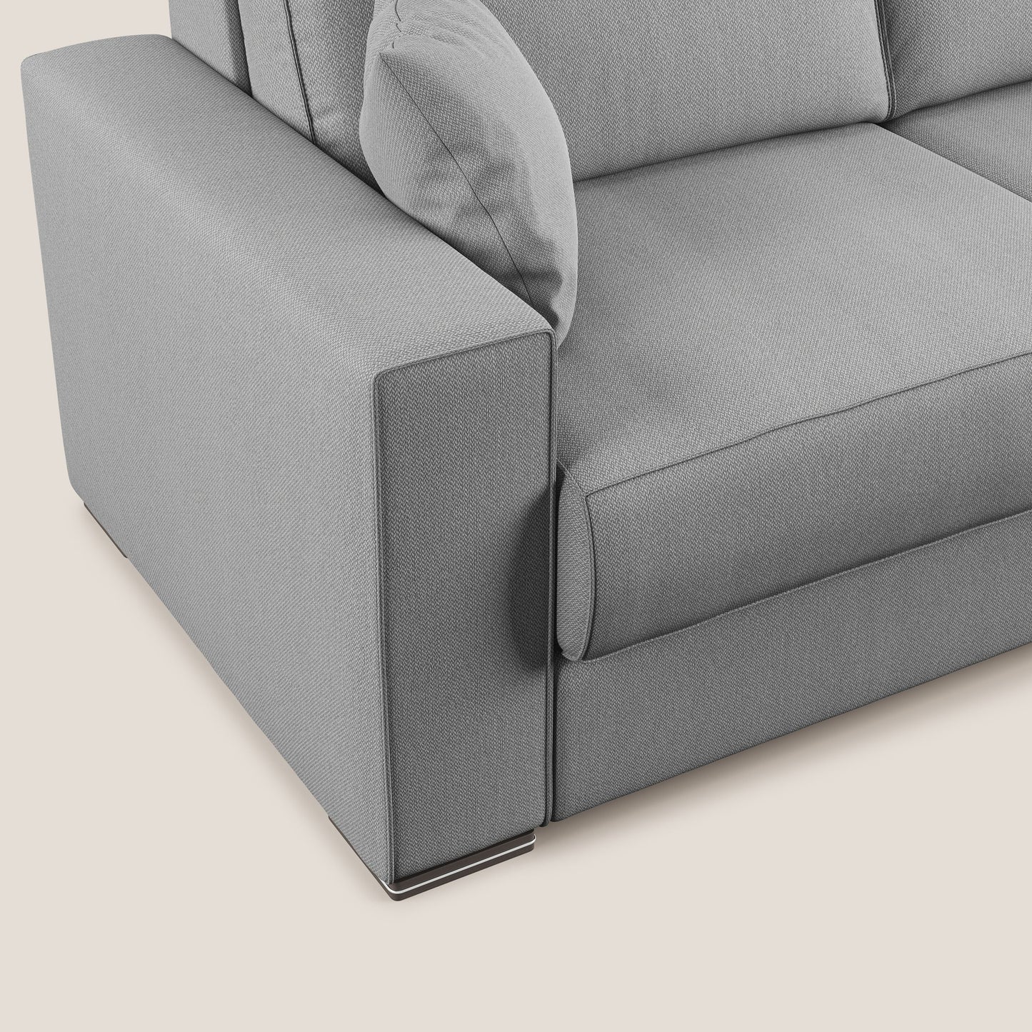 Dream Divano letto moderno dai morbidi cuscini in tessuto smacchiabile T05 grigio