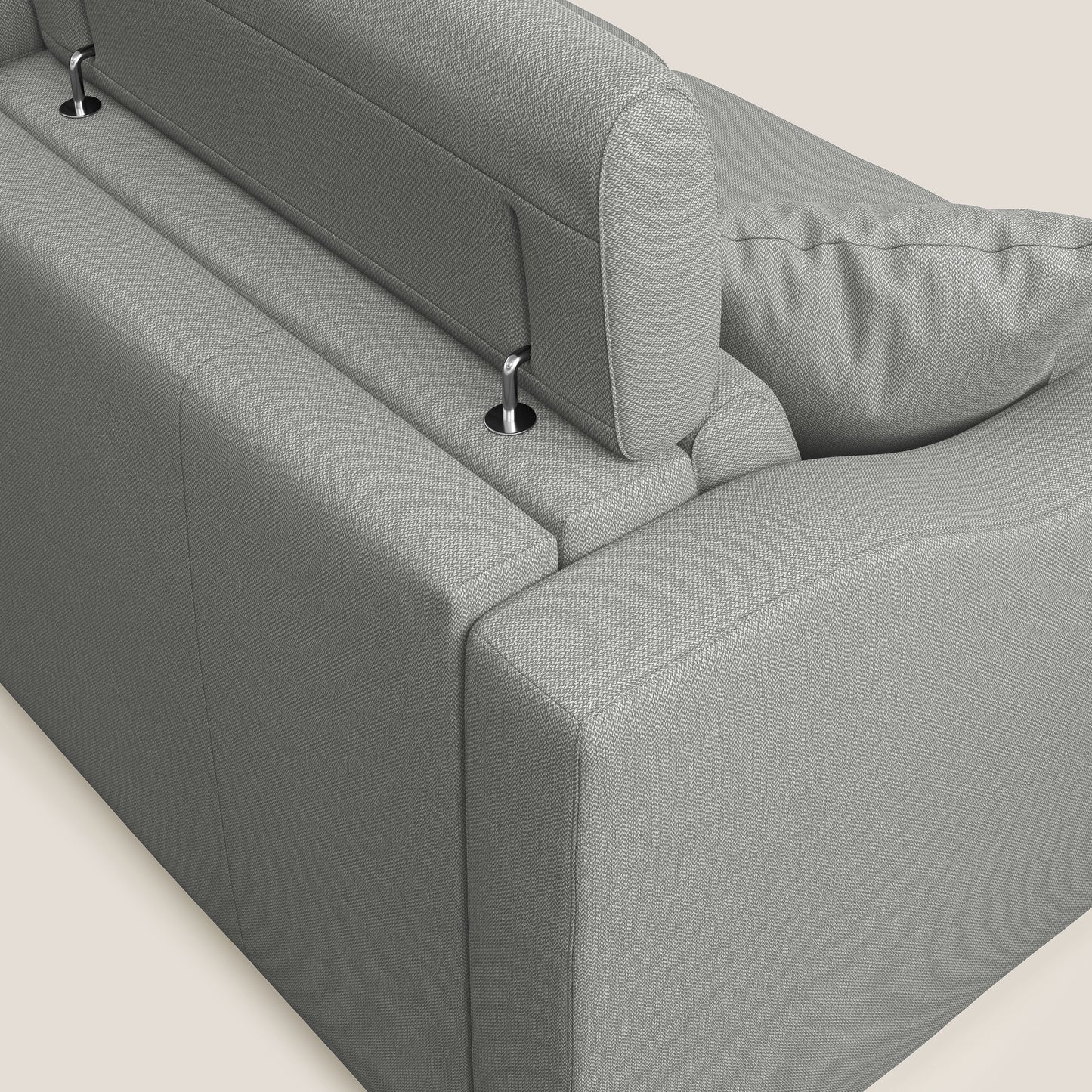 Divano letto matrimoniale Amber in tessuto smacchiabile T05 grigio 