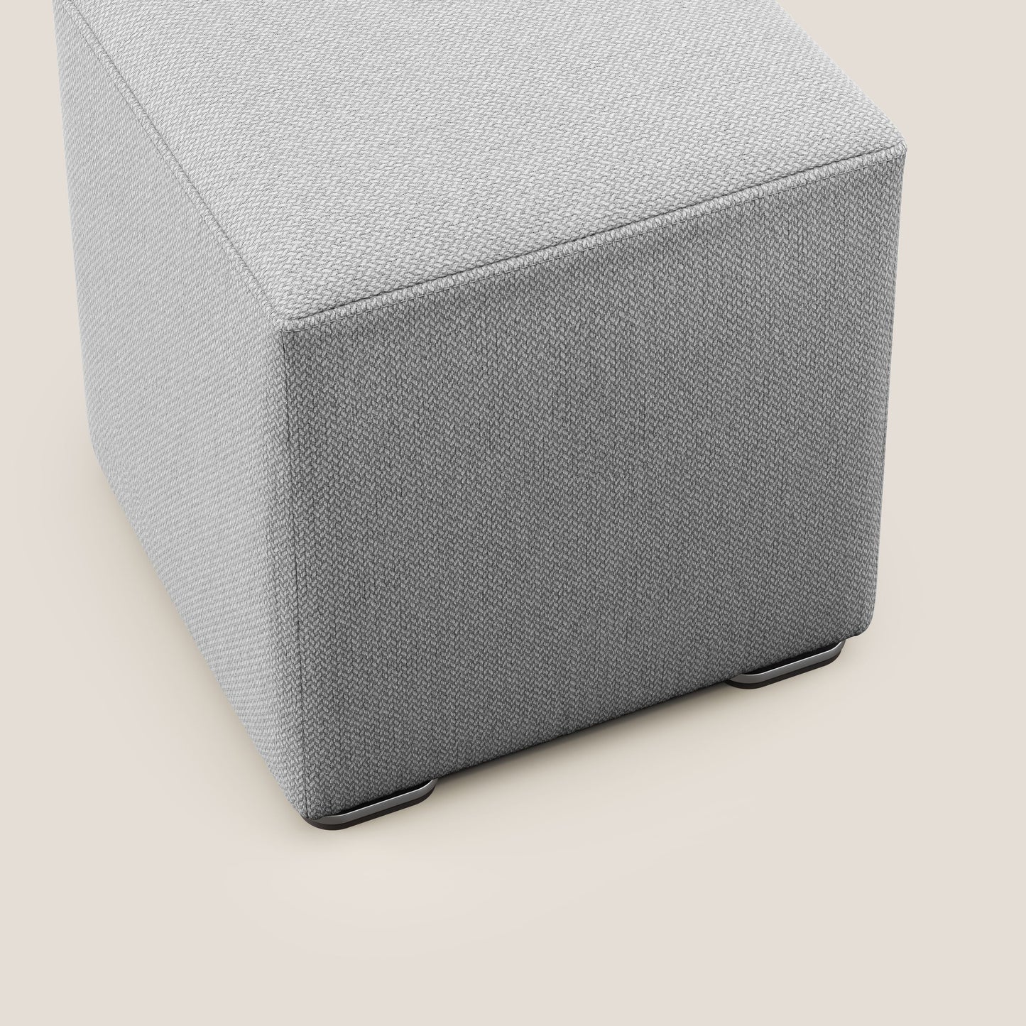 Pouf Cube in tessuto morbido smacchiabile T05 grigio