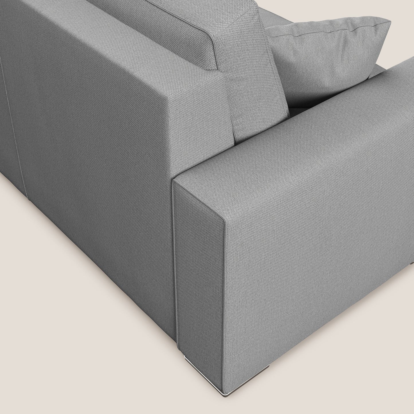 Dream Divano letto moderno dai morbidi cuscini in tessuto smacchiabile T05 grigio