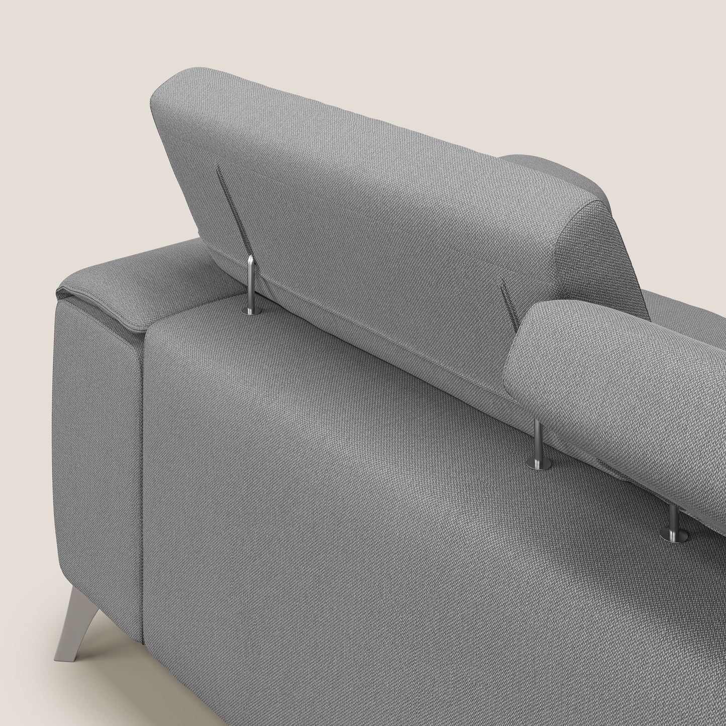 Divano Fusion con 3 sedute allungabili in tessuto smaccabile T05 grigio