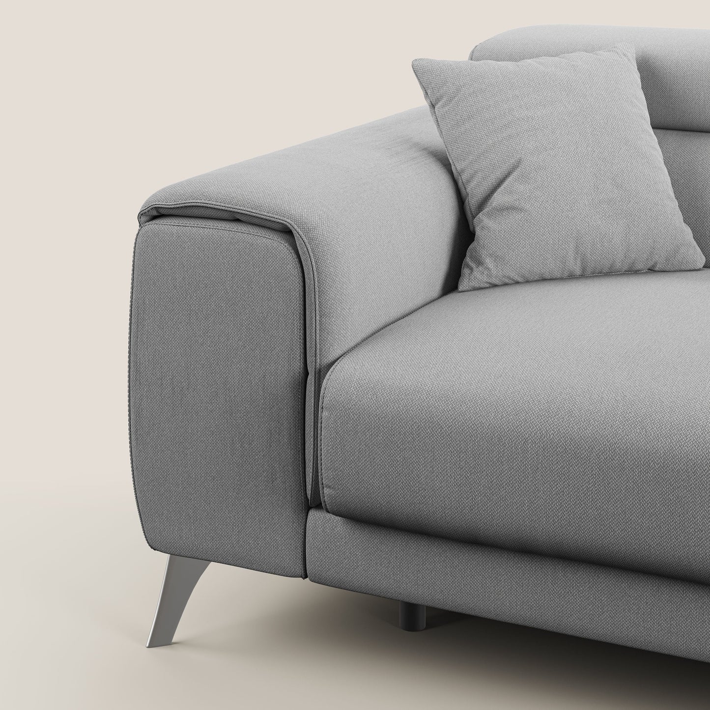 Fusion divano con sedute allungabili in tessuto smacchiabile T05 grigio