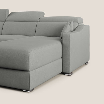 Amber divano letto angolare in tessuto smacchiabile T05 grigio