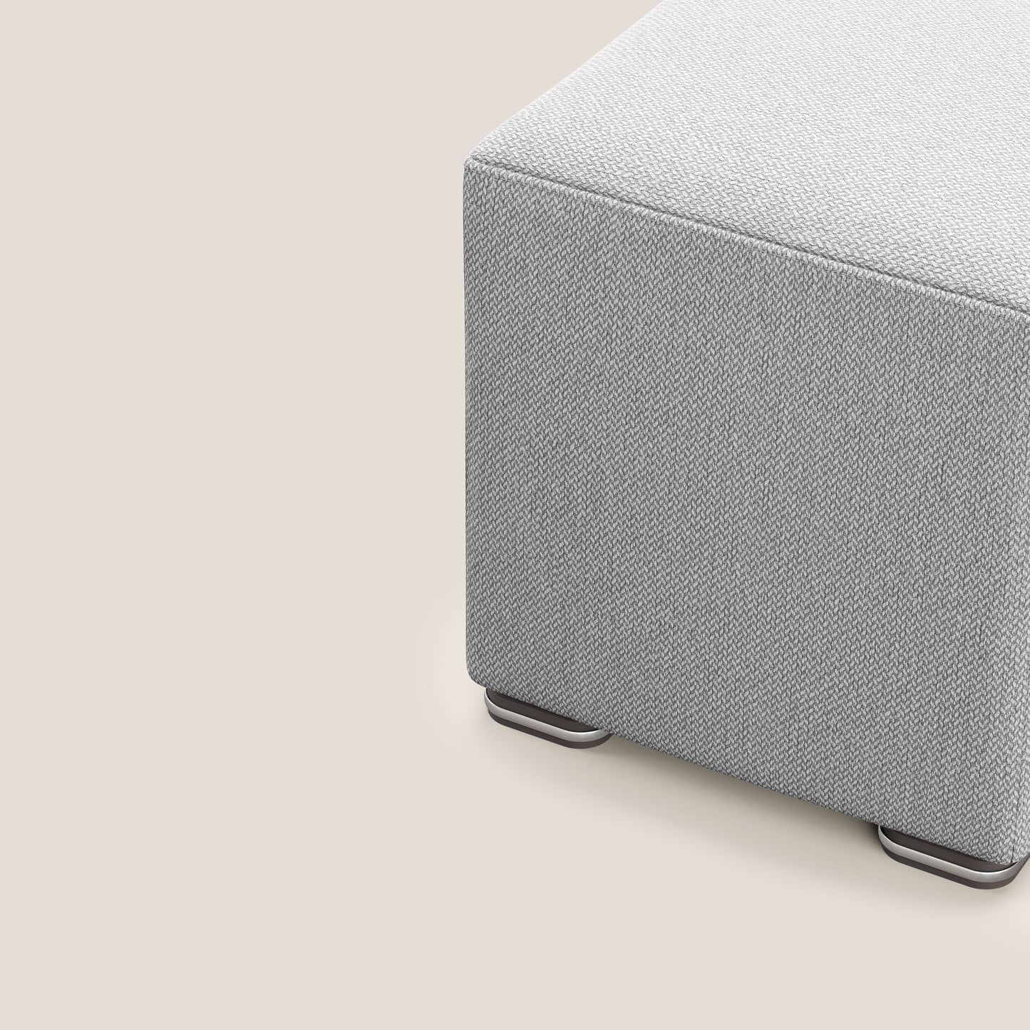 Pouf Cube in tessuto morbido smacchiabile T05 grigio