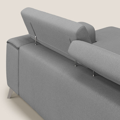 Fusion Divano angolare con sedute scorrevoli in tessuto morbido smaltabile T05 grigio