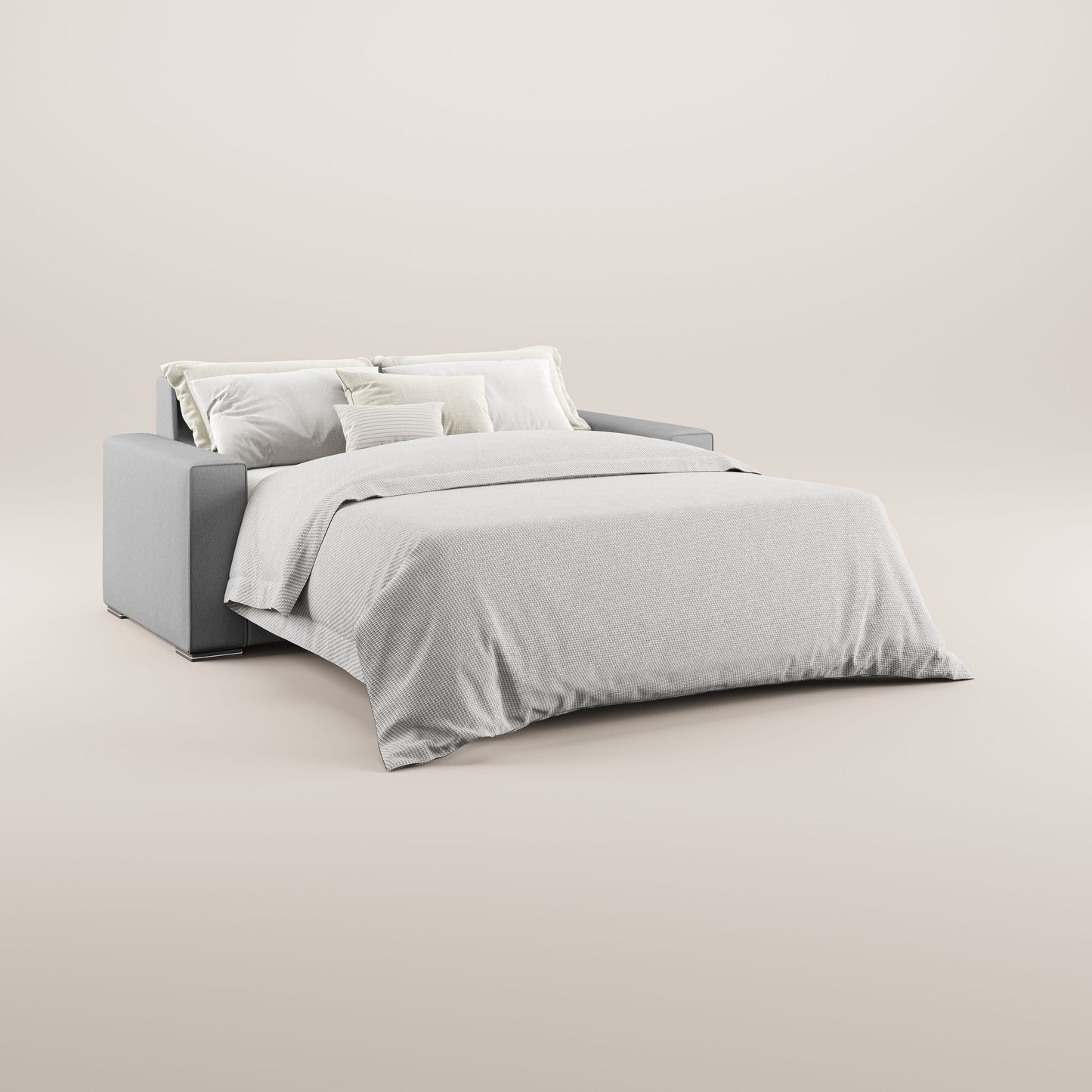 Dream Divano letto moderno dai morbidi cuscini in tessuto smacchiabile T05 grigio