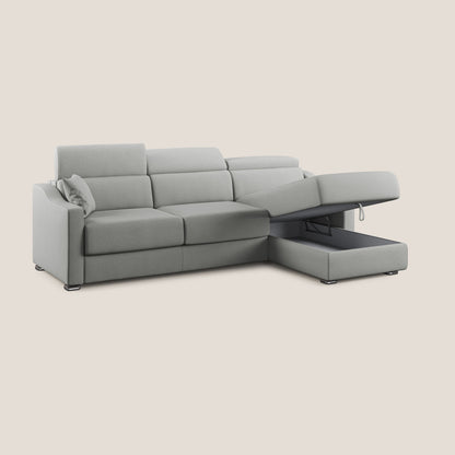 Amber divano letto angolare in tessuto smacchiabile T05 grigio