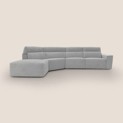 Clark Divano angolare con opzione relax elettrico in tessuto smaltabile impermeabile T17 grigio