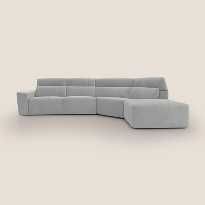 Clark Divano angolare con opzione relax elettrico in tessuto smaltabile impermeabile T17 grigio