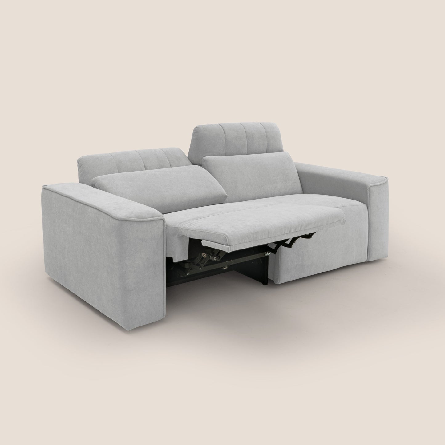 Clark Divano modulare con opzione relax elettrico in tessuto smaltabile impermeabile T17 grigio
