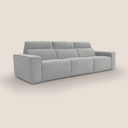Clark Divano modulare 3 sedute con opzione relax elettrico in tessuto smacchiabile impermeabile T17 grigio
