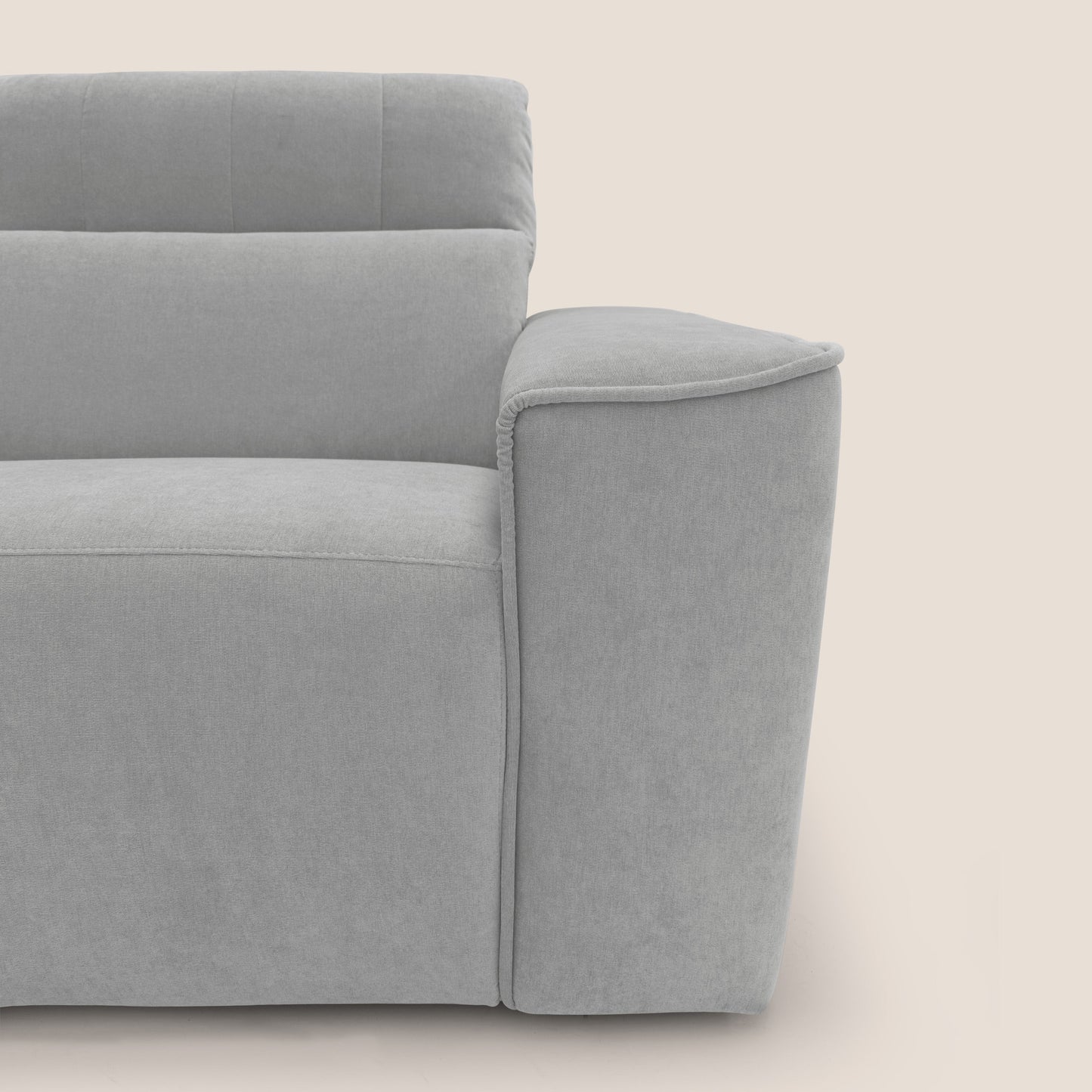 Clark Divano angolare con opzione relax elettrico in tessuto smaltabile impermeabile T17 grigio