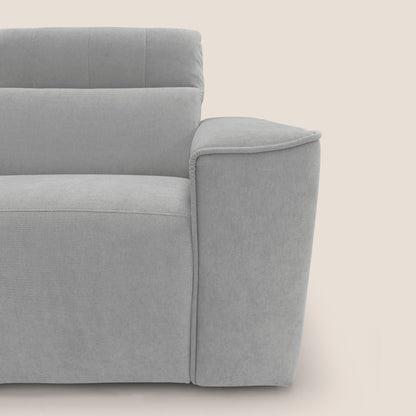 Clark Divano modulare con opzione relax elettrico in tessuto smaltabile impermeabile T17 grigio