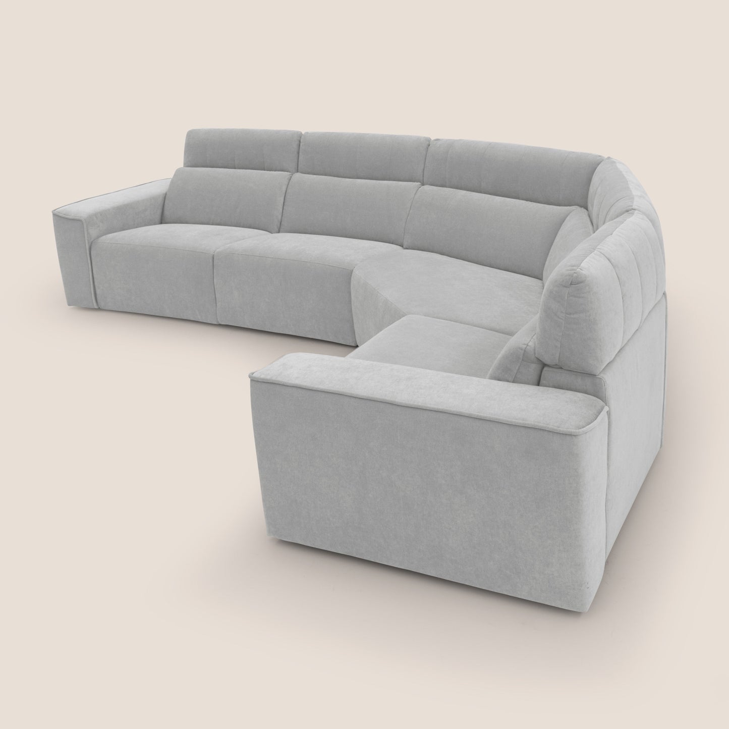 Clark Divano modulare angolare REVERSIBILE con opzione relax elettrico in tessuto smacchiabile impermeabile T17 grigio