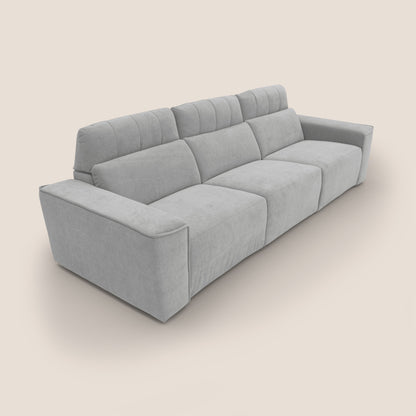 Clark Divano modulare 3 sedute con opzione relax elettrico in tessuto smacchiabile impermeabile T17 grigio
