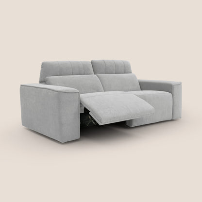 Clark Divano modulare con opzione relax elettrico in tessuto smaltabile impermeabile T17 grigio