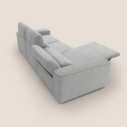 Clark Divano modulare 3 sedute con opzione relax elettrico in tessuto smacchiabile impermeabile T17 grigio