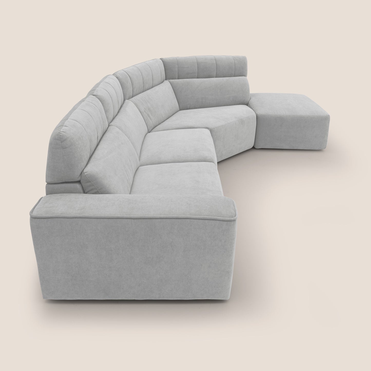 Clark Divano angolare con opzione relax elettrico in tessuto smaltabile impermeabile T17 grigio