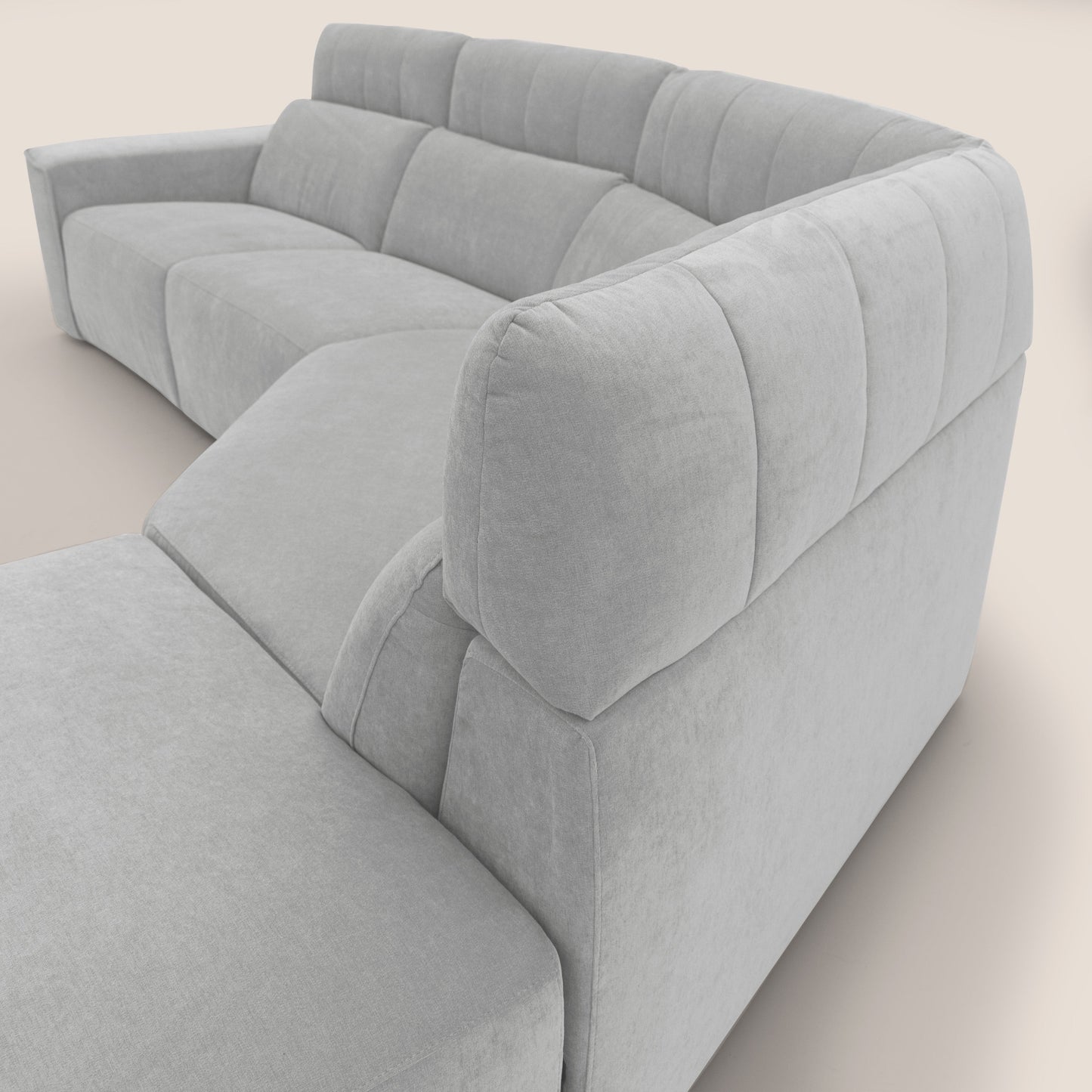 Clark Divano angolare con opzione relax elettrico in tessuto smaltabile impermeabile T17 grigio