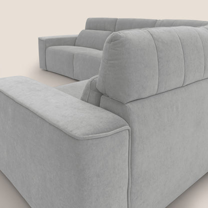 Clark Divano modulare angolare REVERSIBILE con opzione relax elettrico in tessuto smacchiabile impermeabile T17 grigio