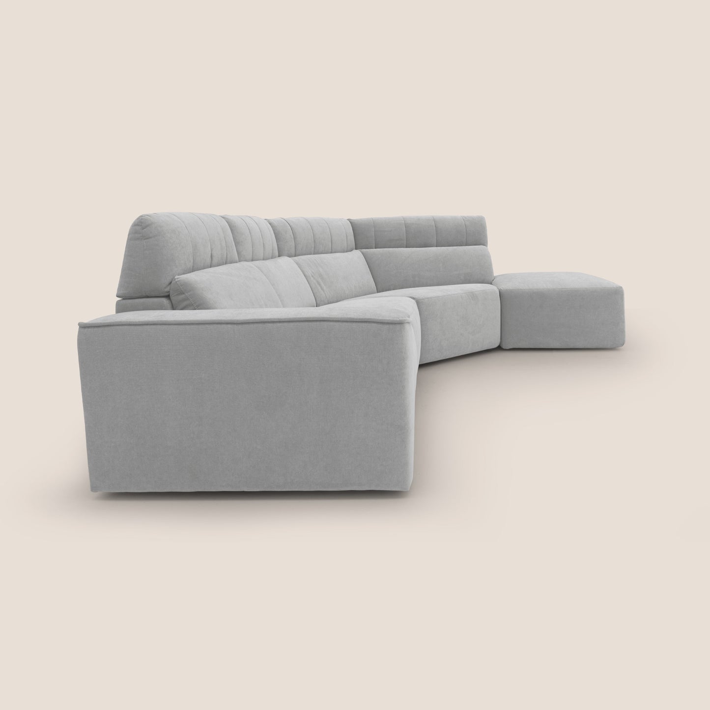Clark Divano angolare con opzione relax elettrico in tessuto smaltabile impermeabile T17 grigio