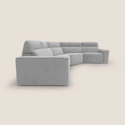 Clark Divano modulare angolare REVERSIBILE con opzione relax elettrico in tessuto smacchiabile impermeabile T17 grigio