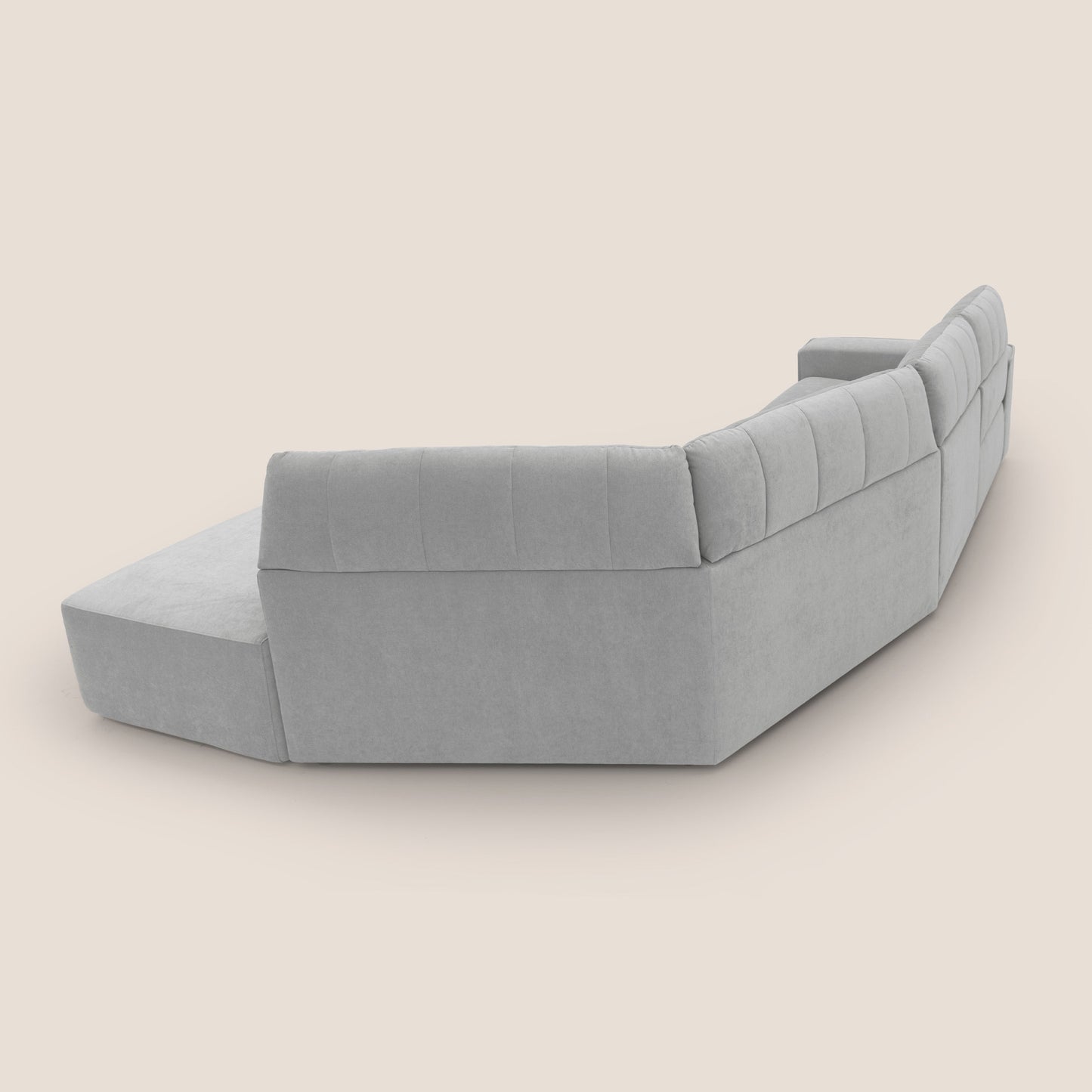 Clark Divano angolare con opzione relax elettrico in tessuto smaltabile impermeabile T17 grigio