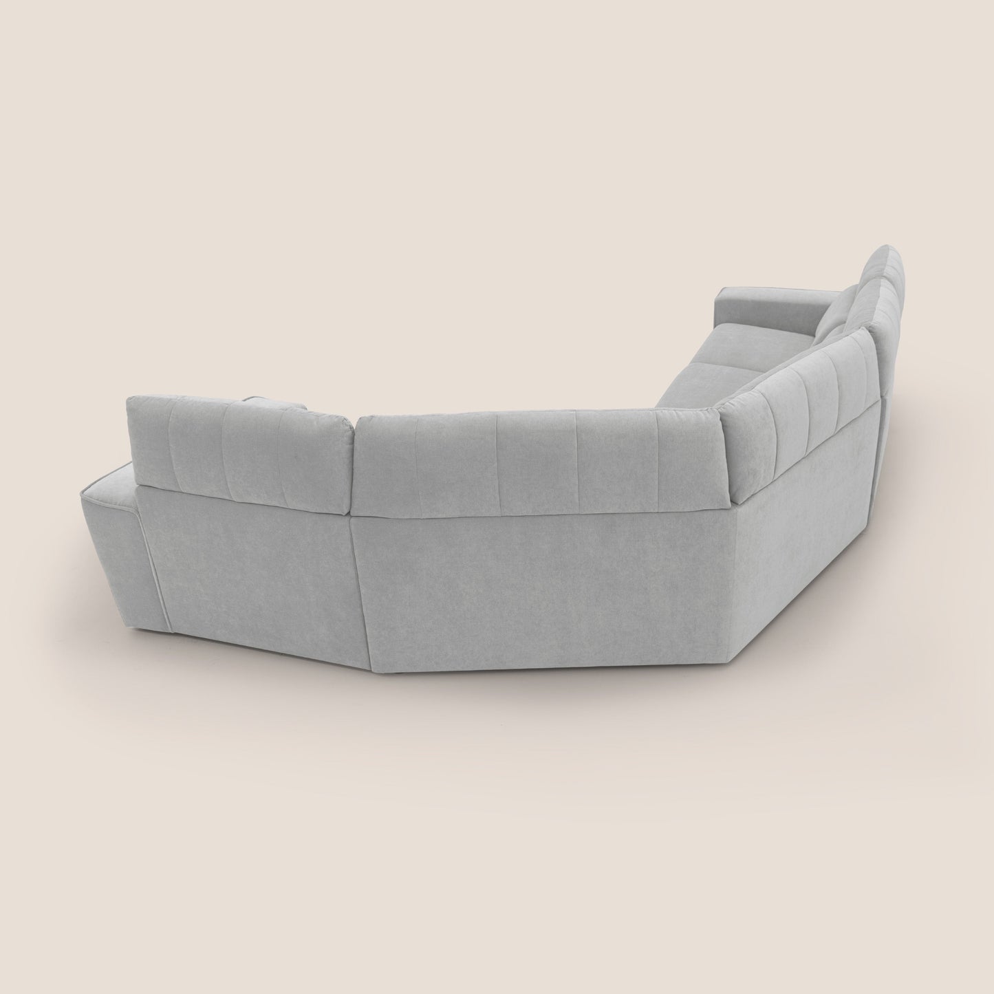 Clark Divano modulare angolare REVERSIBILE con opzione relax elettrico in tessuto smacchiabile impermeabile T17 grigio